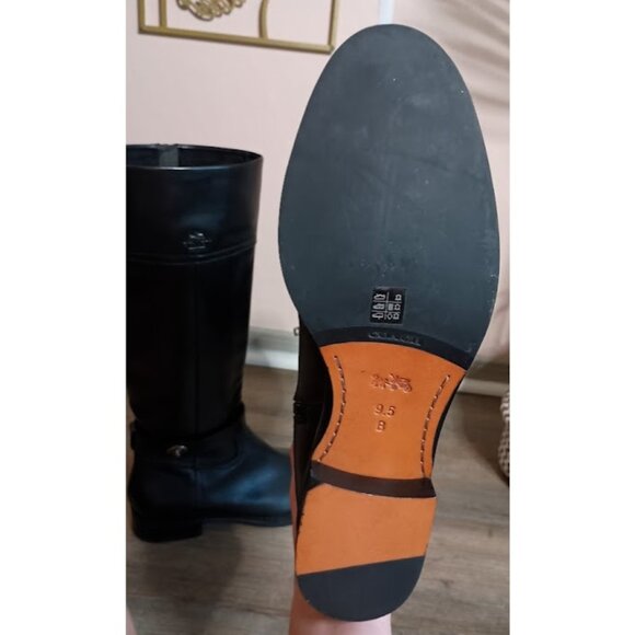 Coach Eva Skinny Calf Leather Riding Boots - Picture 4 of 6